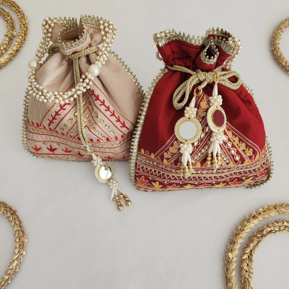 ThreadTales Potli – Elegant Handcrafted Potli Bag - 8" x 10"