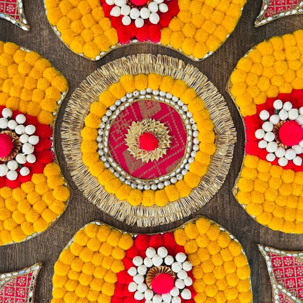 Floral Pompom Rangoli – Grand Festive Elegance - Image 2