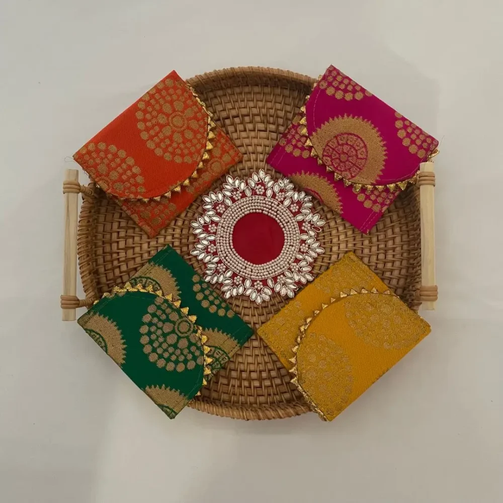 Handcrafted Small Shagun Envelopes (Set of 4) – 4" x 3.5