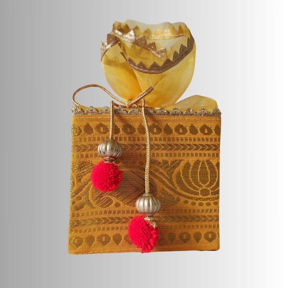 Potli Box - Handmade Elegance, Size 4" x 4" x 4", Vibrant Gotta String - Ideal for Gifting and Special Occasions by GlimHub - Image 2