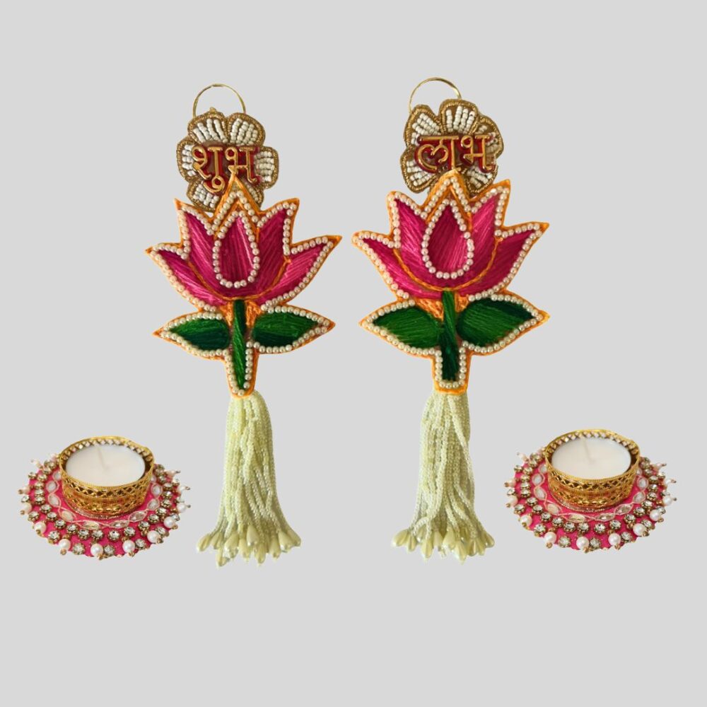 Shubh Labh Door Hanging (8" x 3") | Traditional Indian Home Decor, Diwali Decorations, Festive Favors - GlimHub - Image 4