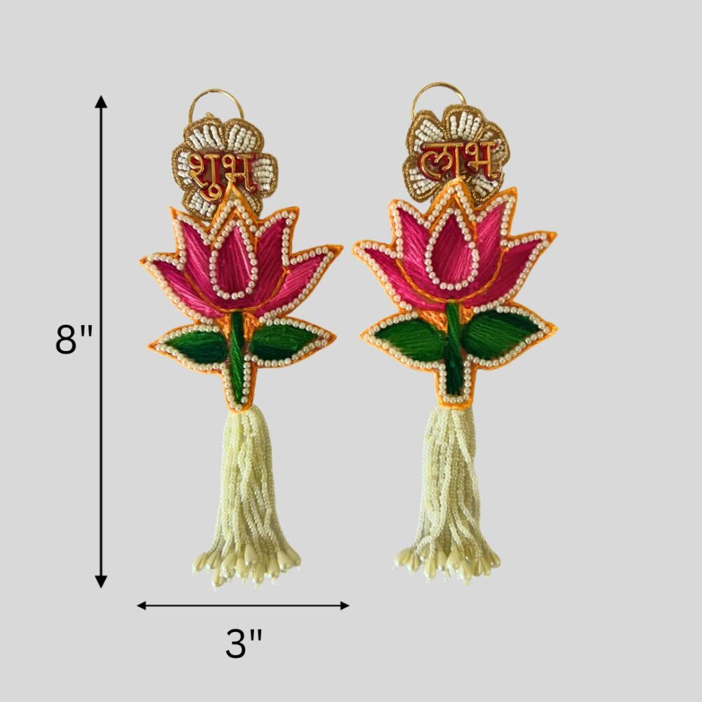 Shubh Labh Door Hanging (8" x 3") | Traditional Indian Home Decor, Diwali Decorations, Festive Favors - GlimHub - Image 3