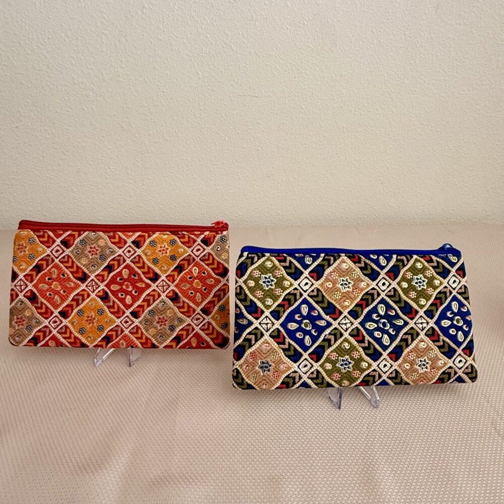 Ethnic Print Zip Pouch – Set of 5 Assorted Return Gift Bags for Weddings & Festivals