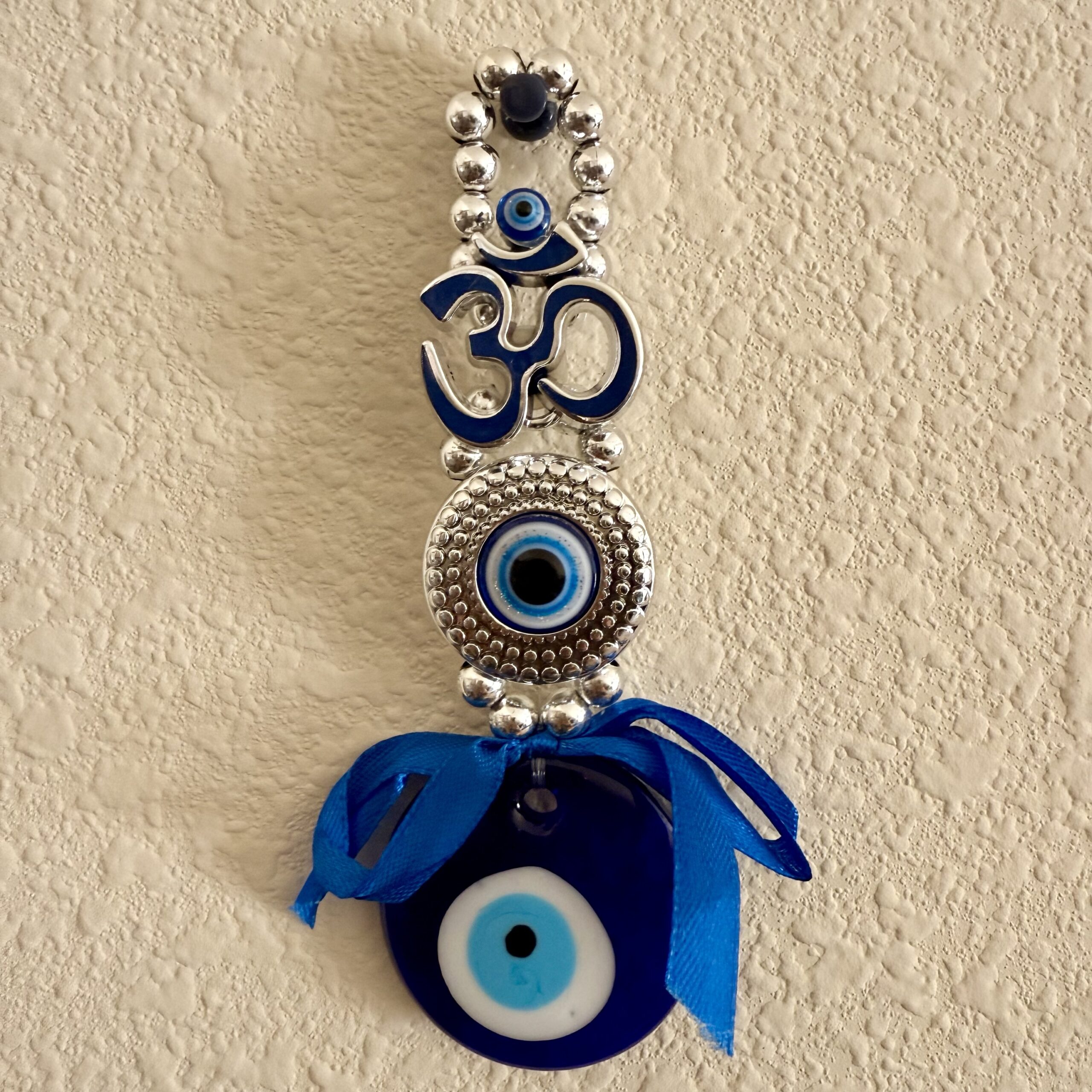 Om Evil Eye Wall Hanging – 6” Spiritual Home Decor for Positivity & Protection